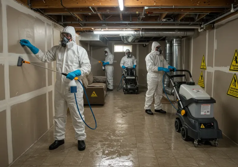 Basement Moisture Removal and Structural Drying process in Warrenton, NC